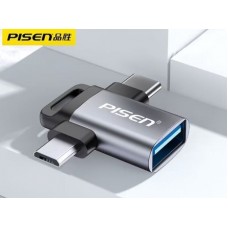 Переходник Pisen OTG Adapter Micro USB/Type-C-USB