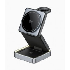 Складная беспроводная магнитная зарядка 3 в 1 Wireless Charger 15W