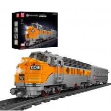 Конструктор MOULD KING 12018 USA EMD F7 WP Diesel Locomotive  на пульте + железная дорога