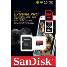 Карта памяти MicroSD SanDisk 64GB Extreme Pro UHS-I U3 V30 A2 170MB/s