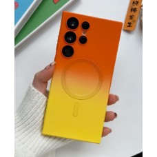 Силиконовый чехол с Magsafe для Samsung Galaxy S24 Ultra Orange/Yellow