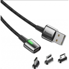 Магнитный кабель Baseus Zinc Magnetic Cable Kit iP+Type-C+Micro