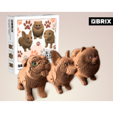 QBRIX Картонный 3D конструктор Три щенка + глазки