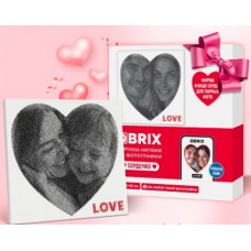 QBRIX Картина нитью из любой фотографии, основа сердце