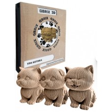 QBRIX Картонный 3D конструктор Три котика