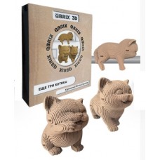 QBRIX Картонный 3D конструктор Еще три котика